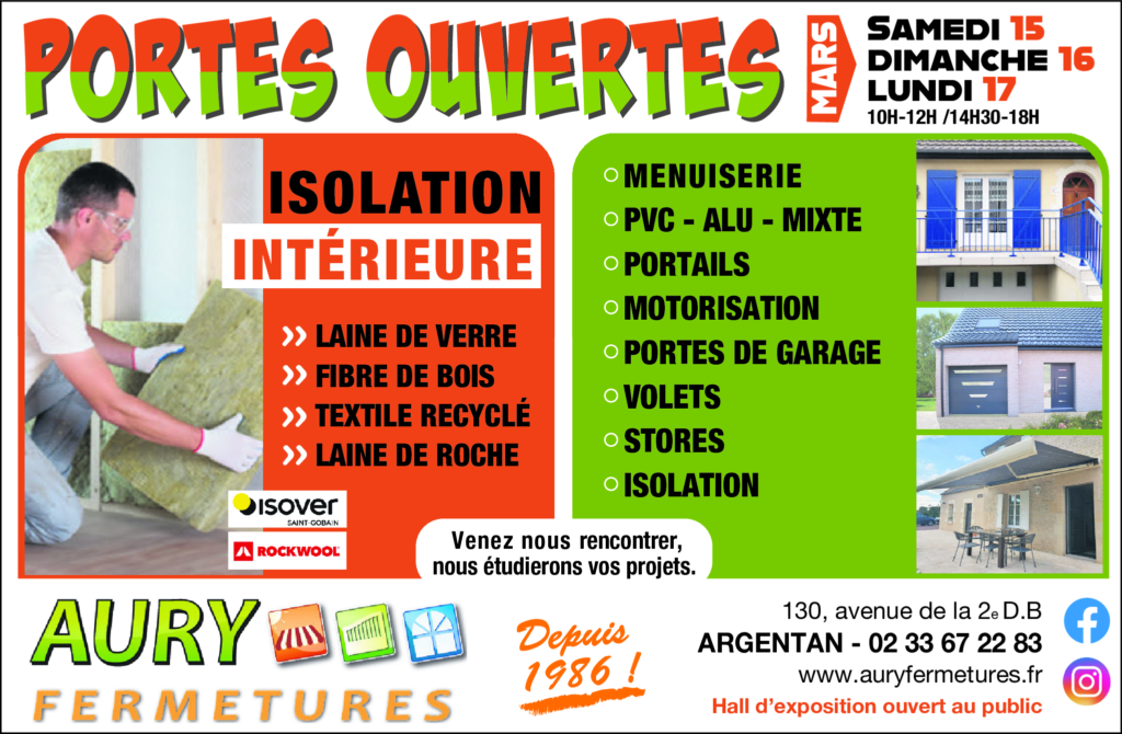 Portes Ouvertes Aury Fermetures Mars 2025 Argentan menuiseries isolation intérieure portails volets